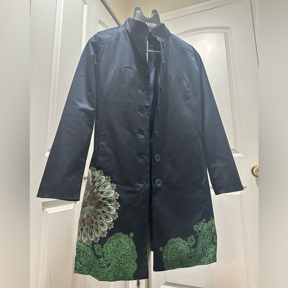 NEW ! DESIGUAL Navy Trench Coat / Fall & Spring Coat - Picture 3 of 5